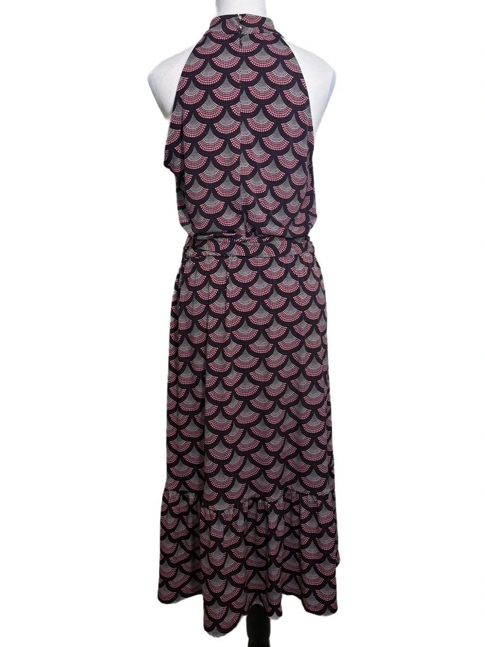 Michael Kors Sleeveless Pink & Black Patterned Maxi Dress
